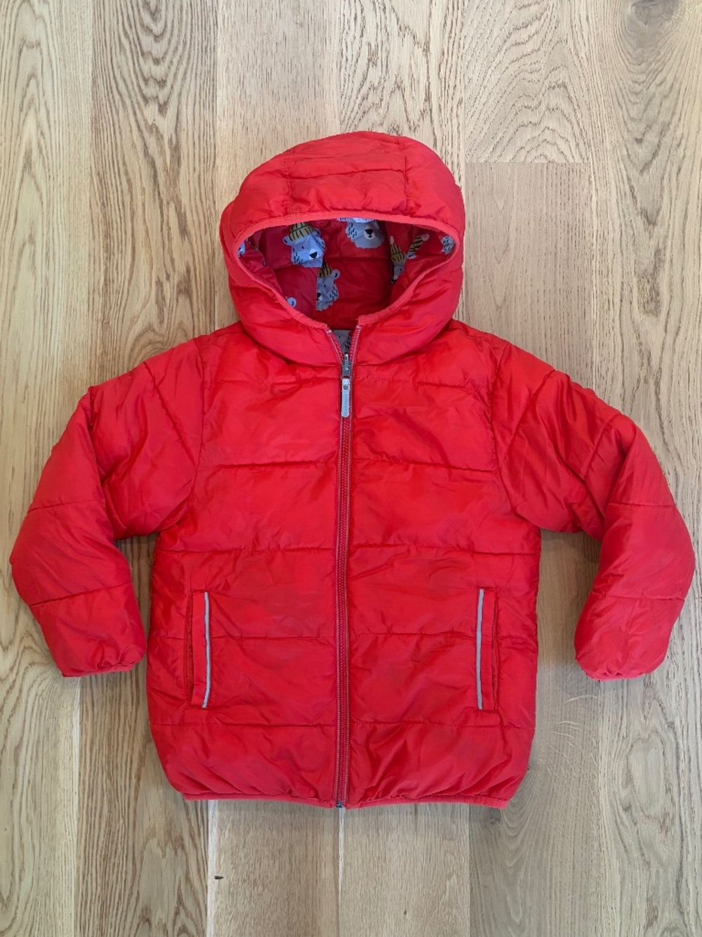 Hanna Andersson Reversible Puffer Coat in Tangy Red - size 120cm/6-7